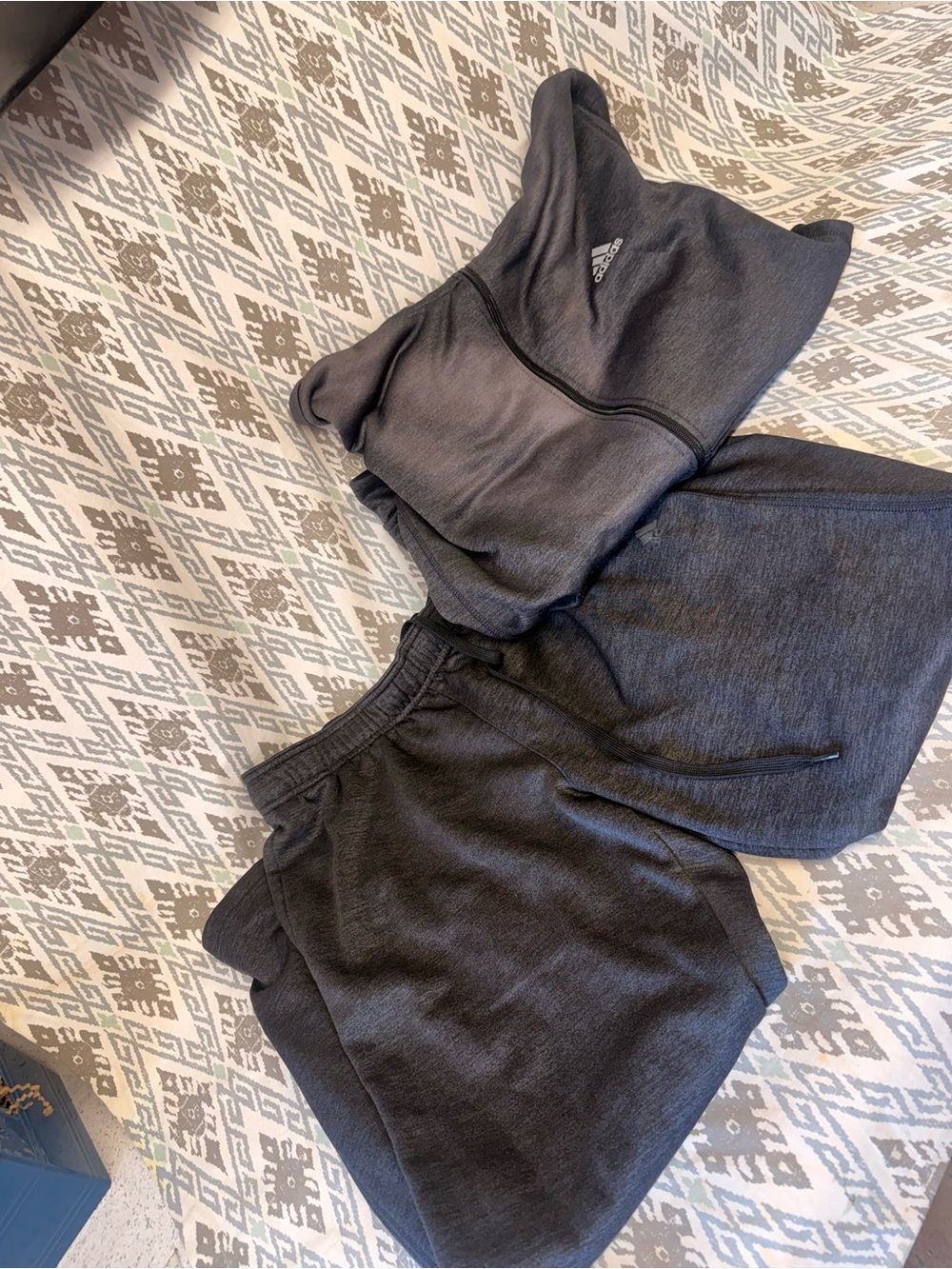 adidas Charcoal Gray Climawarm Full-Zip Hoodie